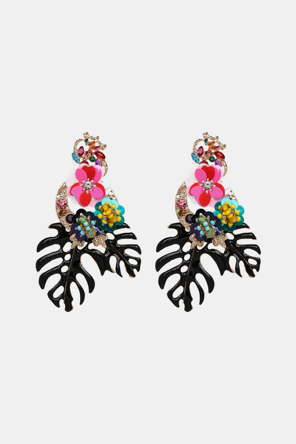 SOLD OUT - RESTOCKING: Leaf & Flower Shape Zinc Alloy Dangle Earrings