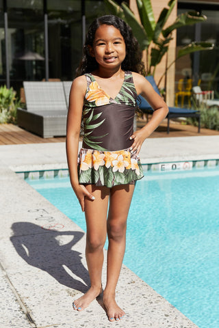 Marina West Swim Clear Waters Swim Dress in Aloha Brown (Mommy and Me Set)