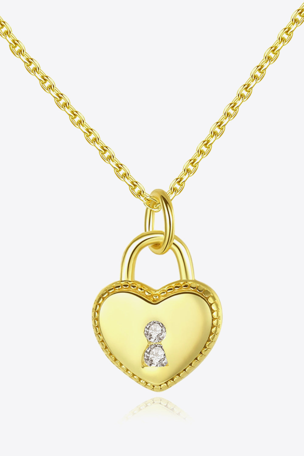 Uylee's Boutique Heart Lock Pendant 925 Sterling Silver Necklace