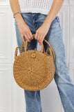Uylee’s Boutique Justin Taylor Feeling Cute Rounded Rattan Handbag in Camel