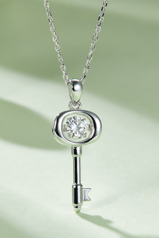 Uylee's Boutique Moissanite Key Pendant Necklace