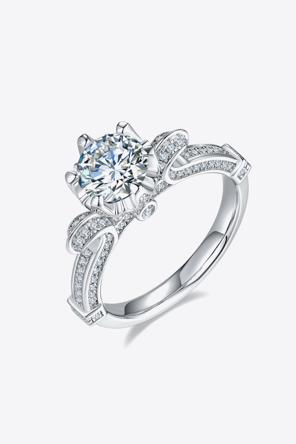 Uylees Boutique 1 Carat Moissanite 925 Sterling Silver Ring