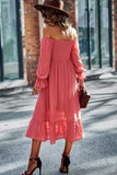 Uylee’s Boutique Swiss Dot Smocked Square Neck Dress