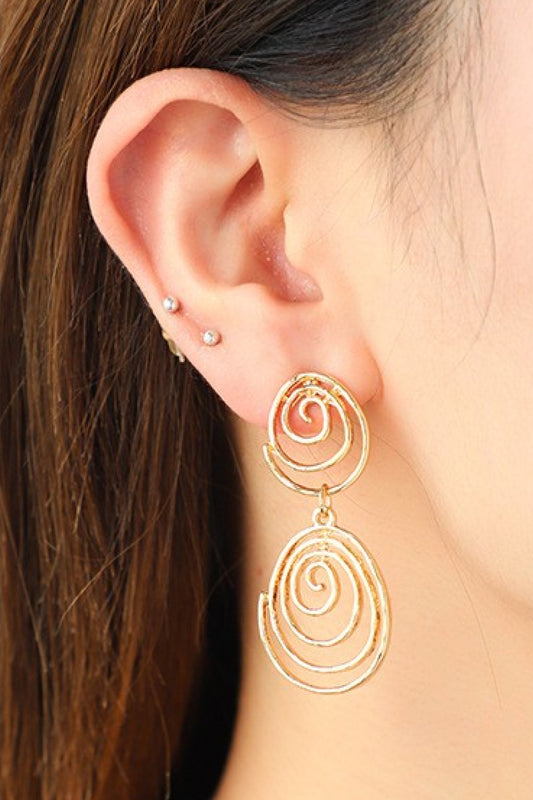 Uylee's Boutique 18K Gold-Plated Alloy Spiral Earrings