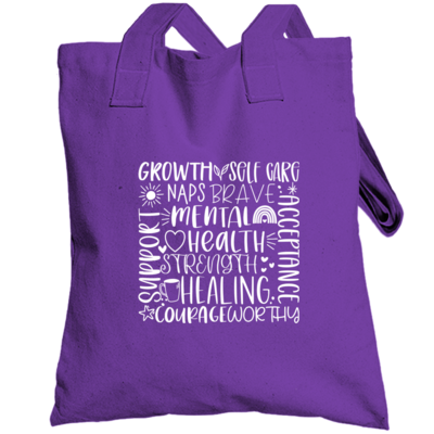 Mental Health Matters Words Totebag - Purple Bag