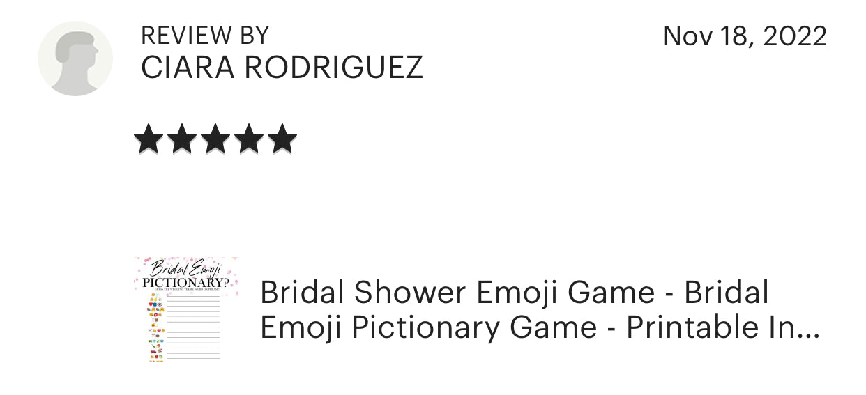 Bridal Shower Emoji Pictionary Game - Great for Bridal Showers!