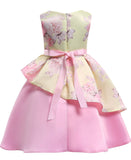 Little Girl’s Formal Floral Print Dress, Sizes 2T - 9 years (Pink Yellow)