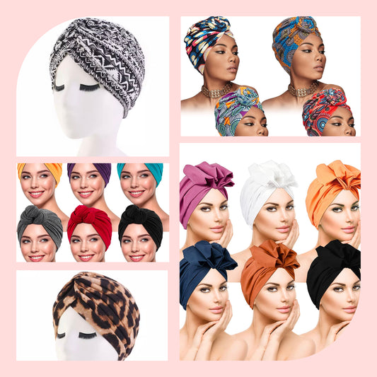 Pink Pre-Tied Head-Wraps / Turbans