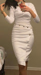 V-Neck BodyCon Dress, Sizes Small - 2XLarge