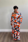 Retro-Centric Full Length Button Down Dress, Sizes Small - 3XLarge