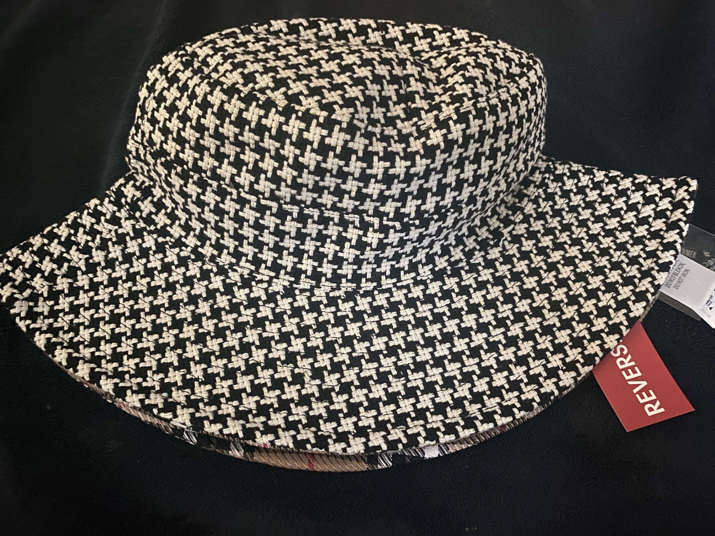 Reversible Bucket Hat - Brown Plaid & Classic Houndstooth