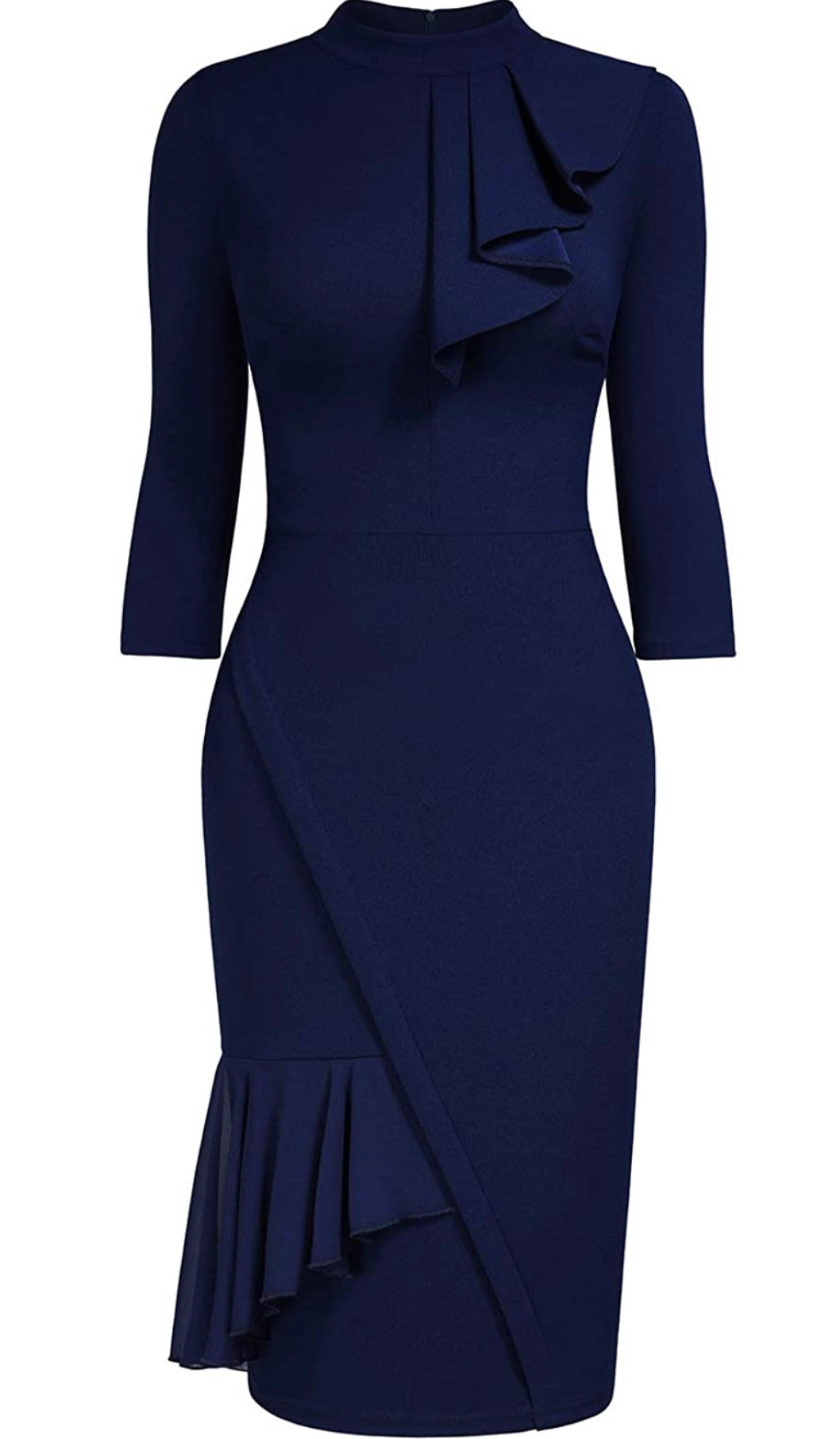 Vintage Inspired Pencil Dress, Sizes US 4 - 18 (Dark Blue) – Uylee's ...