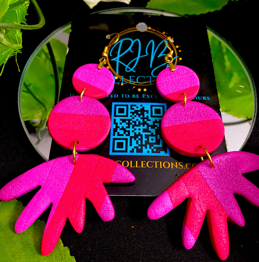 Hand Made Fuchsia Pink Dangled Earrings