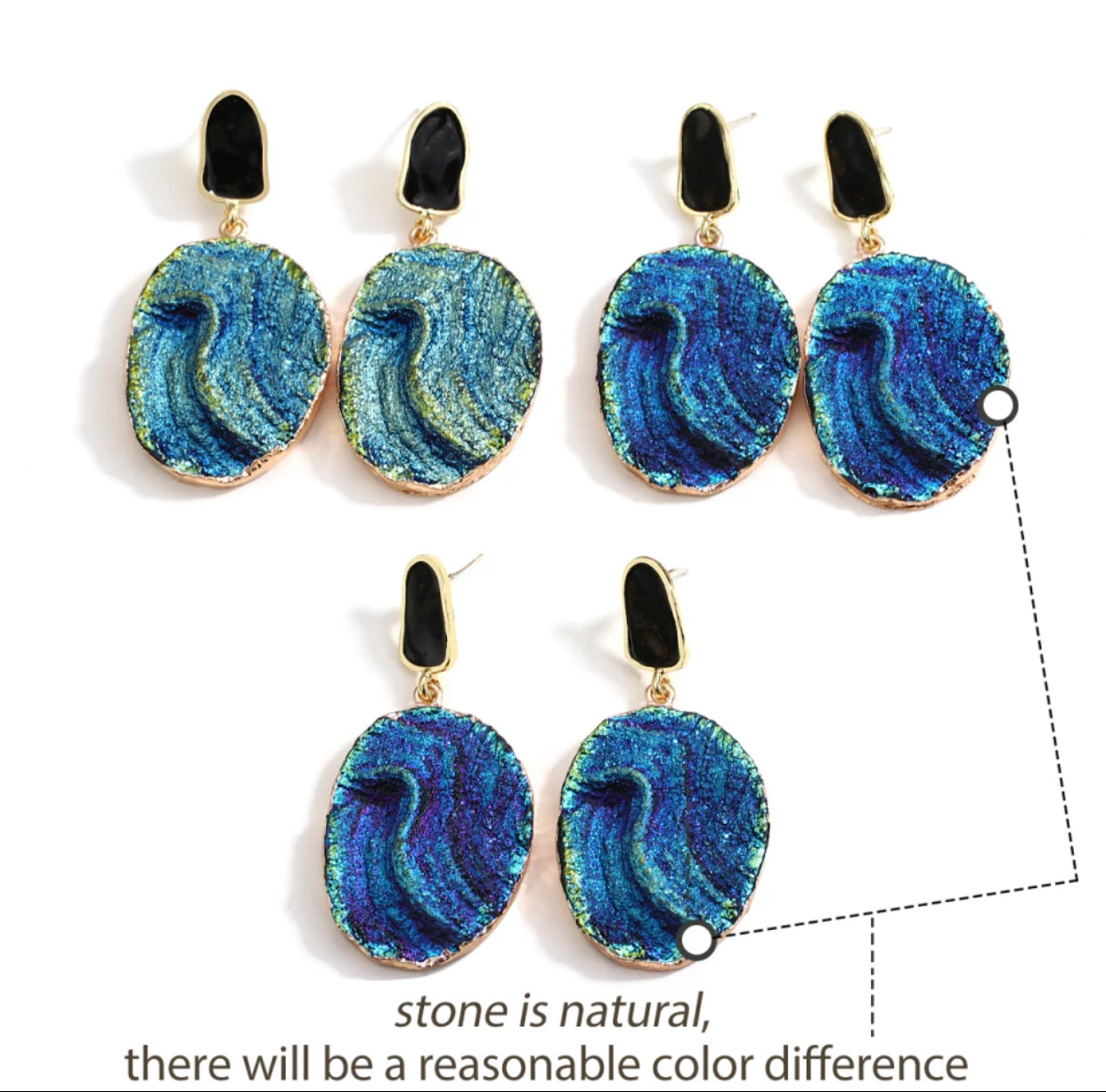 Abstract Natural Stone Earrings