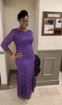 Vintage Inspired Lace Dress, Sizes Small - 2XLarge (Purple)