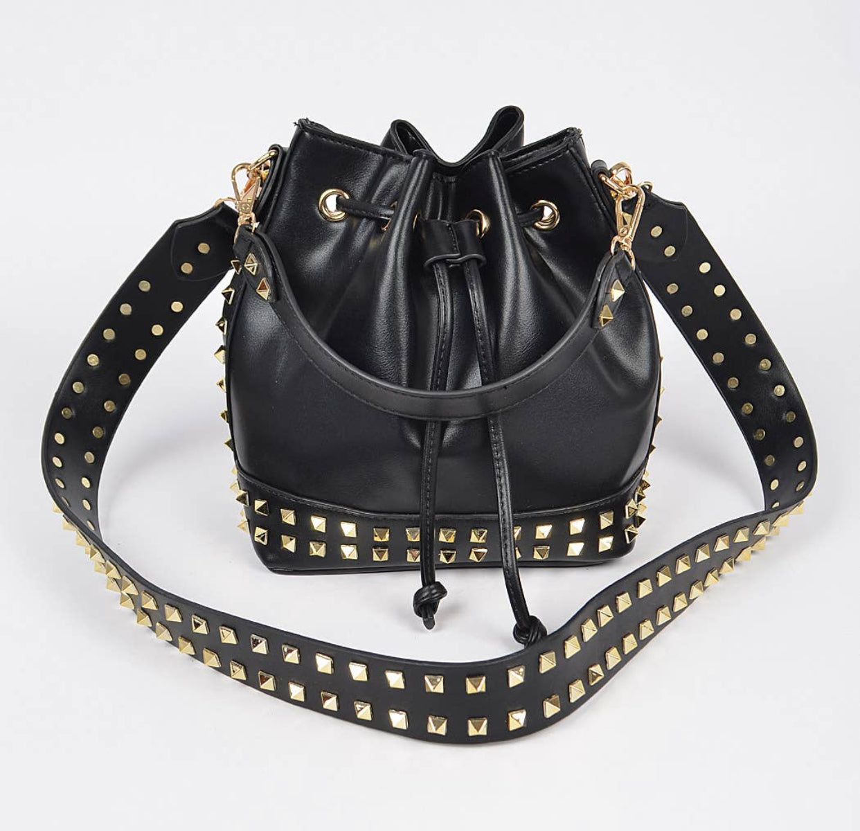 Studded Bucket Crossbody Bag