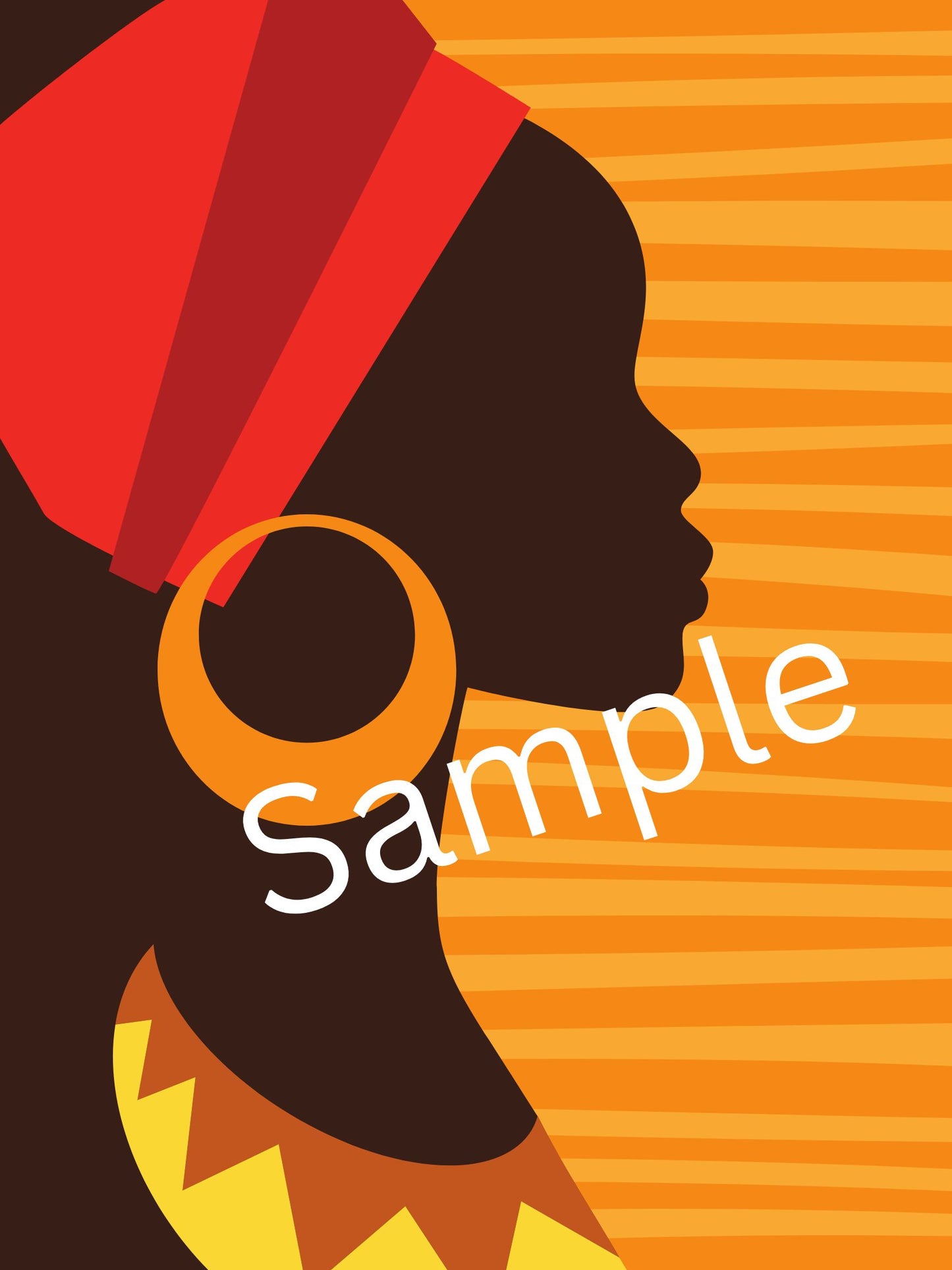 African Woman Silhouette Framed Art - Digital Download