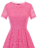 Elegant Lace Bridesmaid Dress, Sizes Small to 3XLarge (Rose)