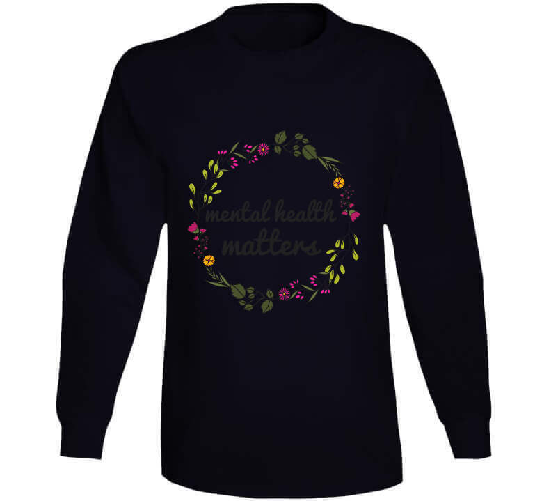Mental Health Matters - Floral Wreath Ladies T Shirt