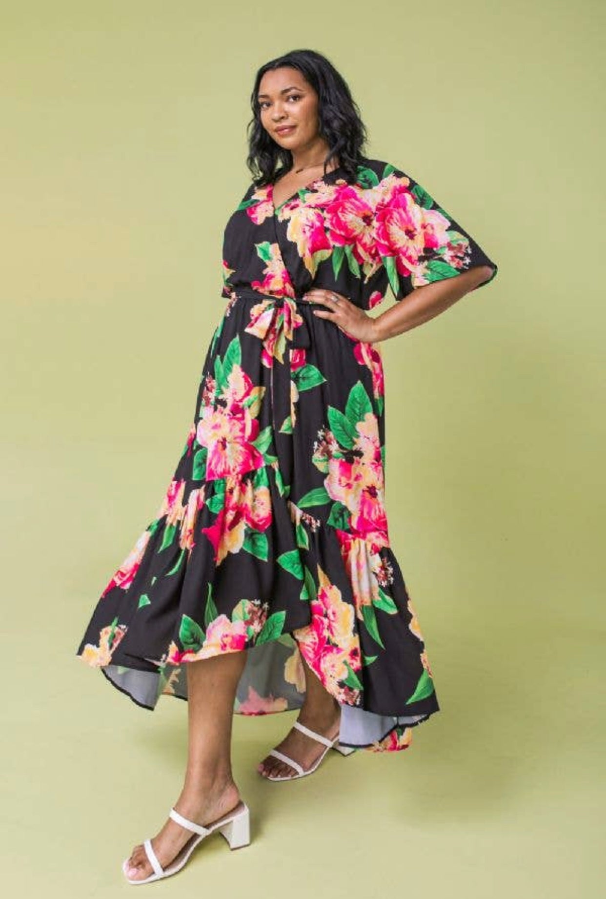 Floral Printed Maxi Dress, Sizes 1X - 3X