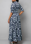 Retro-Centric Full Length Button Down Dress, Sizes Small - 3XLarge