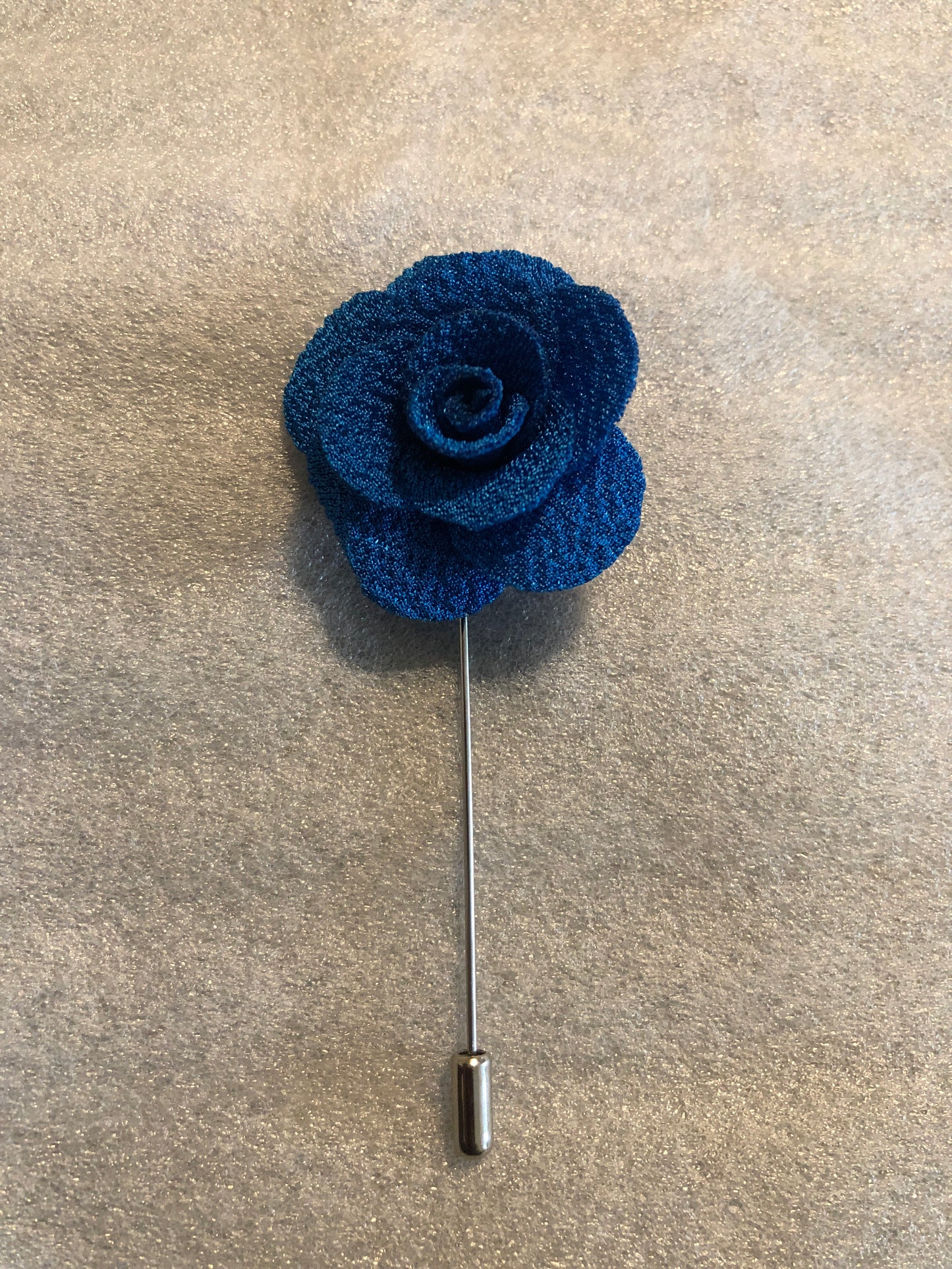 Handmade Flower Lapel Pin - Blue