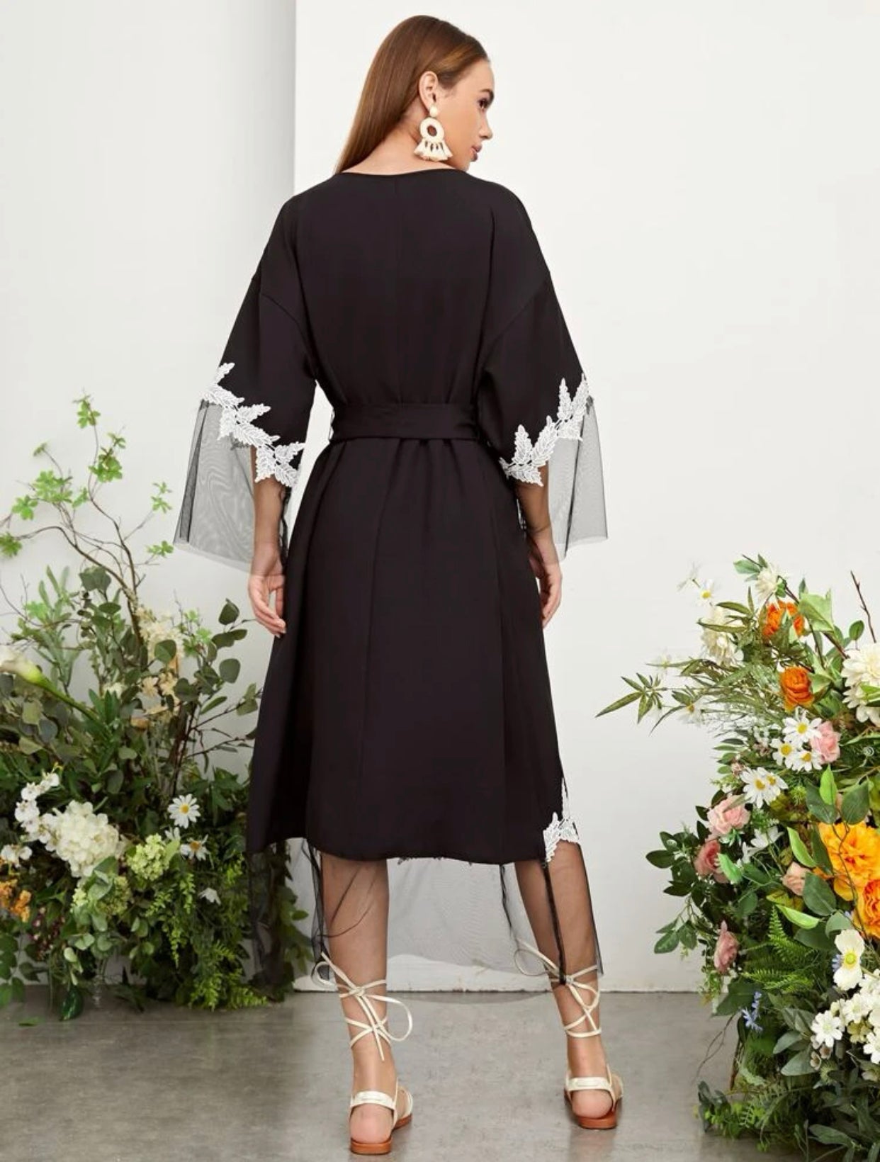Guipure Lace Contrast Dress (US Sizes 4 - 12)