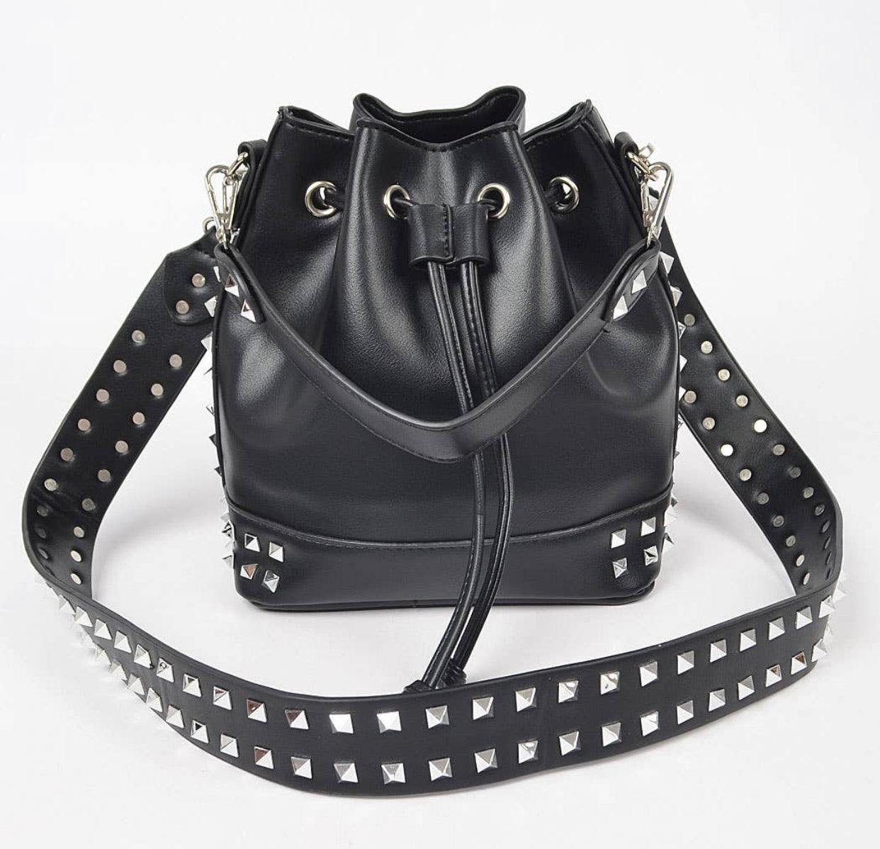 Studded Bucket Crossbody Bag