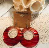 Acrylic Circle Dangle Striped Earrings