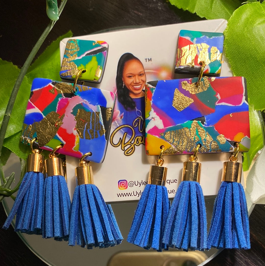 1980’s Themed - Hand Made Large Tassel Earrings