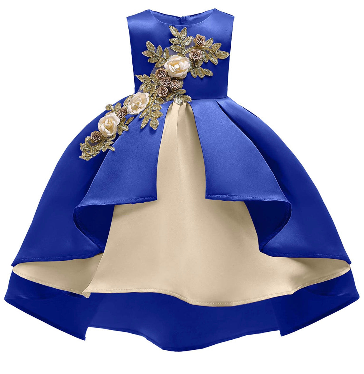 Lovely Full Flower Girl’s Dress, Sizes 2T - 9 (Royal Blue)