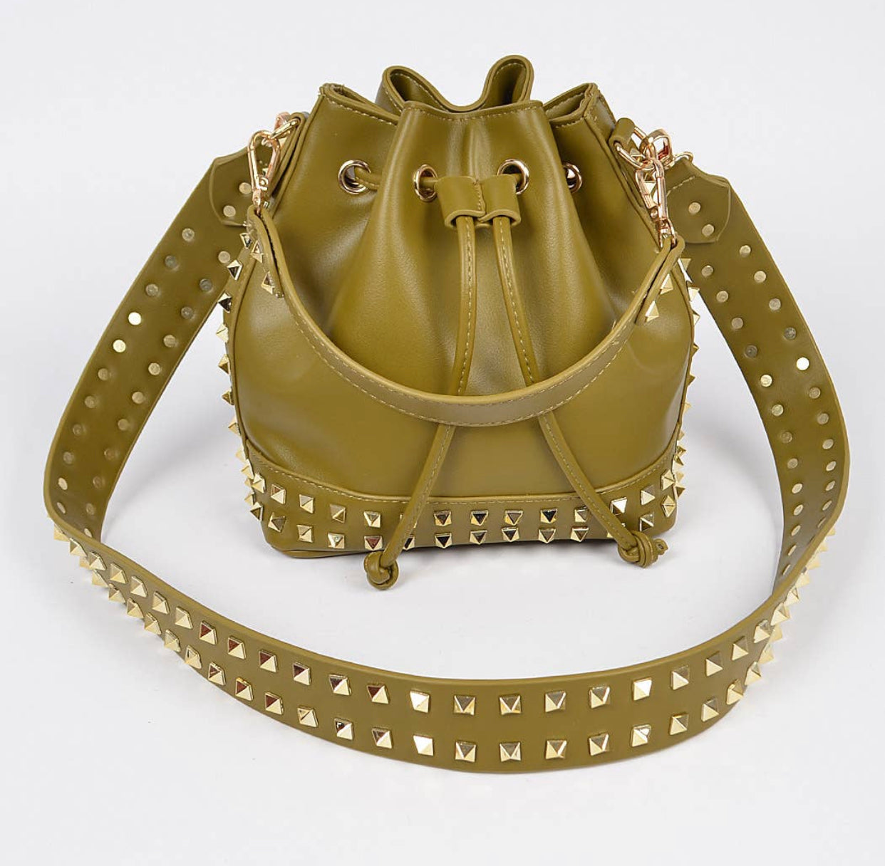 Studded Bucket Crossbody Bag