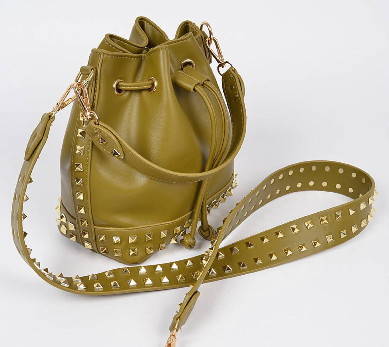 Studded Bucket Crossbody Bag