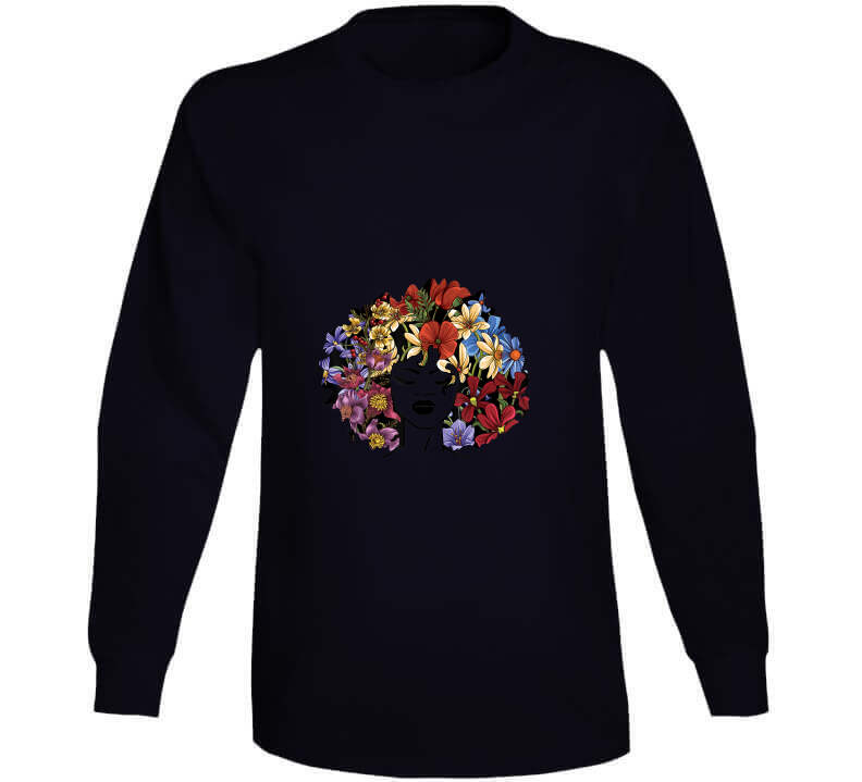 Floral Afro Ladies T Shirt