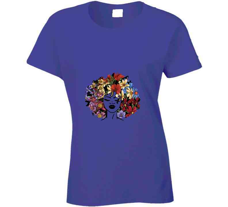 Floral Afro Ladies T Shirt