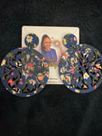 Round Hand Made Fabric African Print Wooden Earrings
