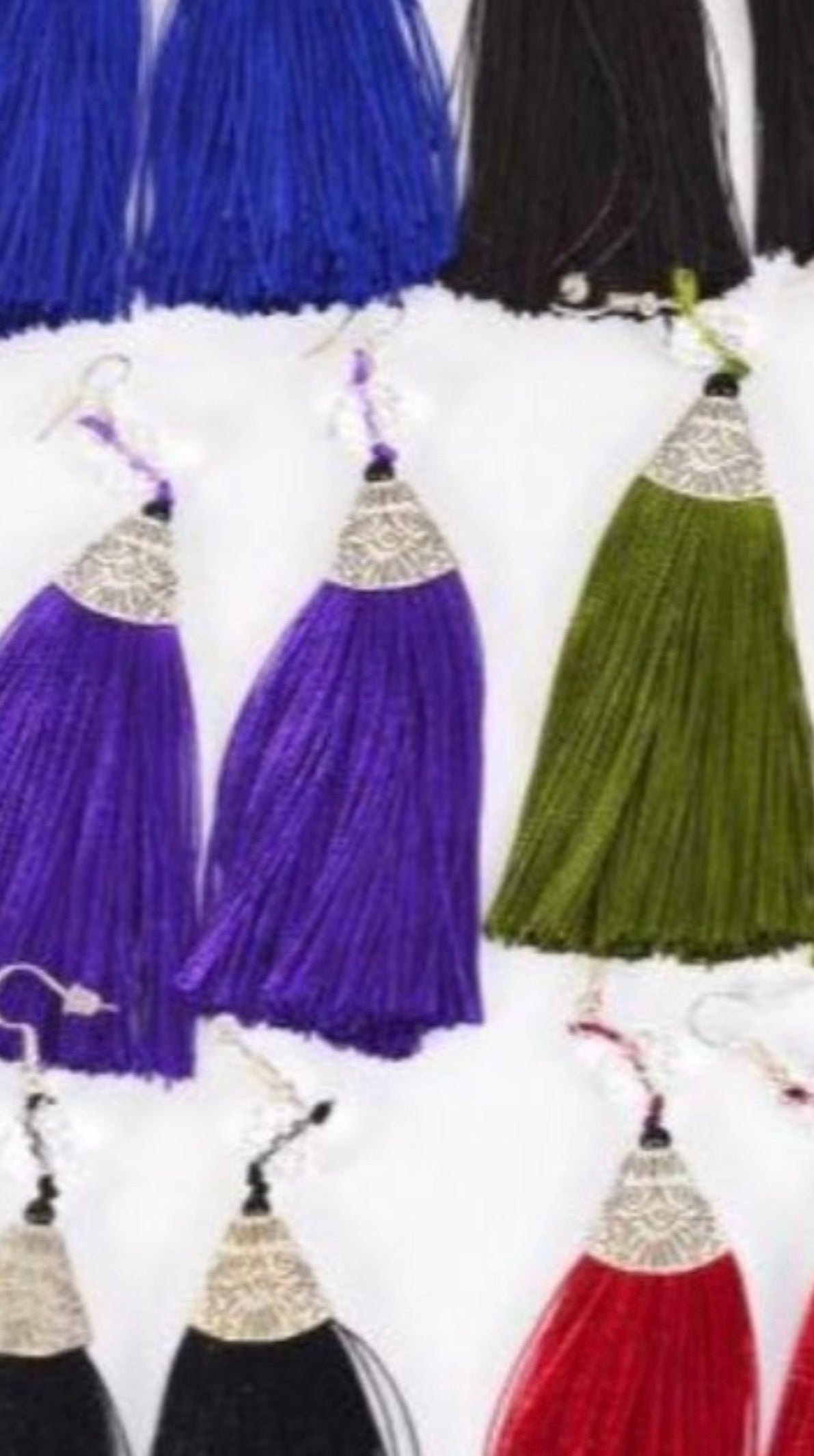 Fish Hook Pierced Tassel Fringe Earrings