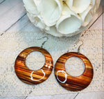 Acrylic Circle Dangle Striped Earrings