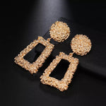 Geometric Trapezoidal Long Metal Earrings - Gold & Silver