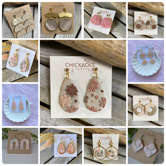 Handmade Polymer Clay Earrings - Various Styles