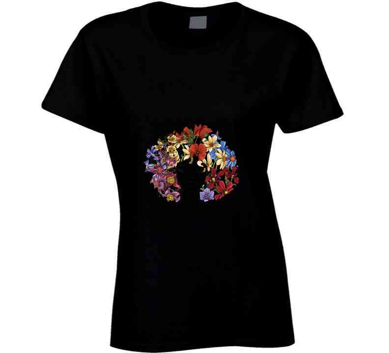 Floral Afro Ladies T Shirt