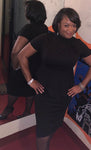Peplum Short Sleeve Bow Knot Dress, US Sizes 4 - 20 (Small - 2XLarge) Pink or Black