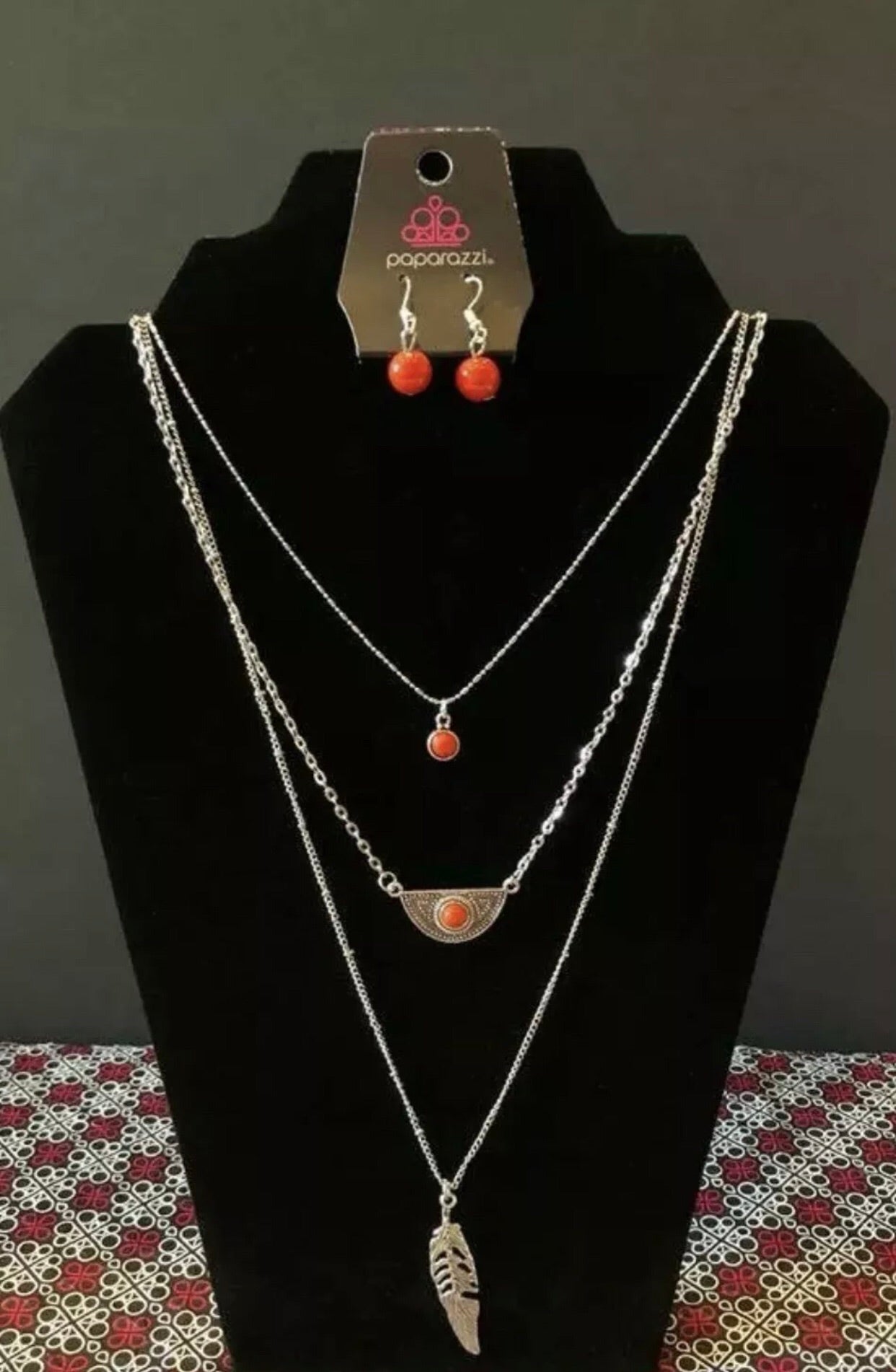 Sahara Sparrow Orange Necklace & Earring Set