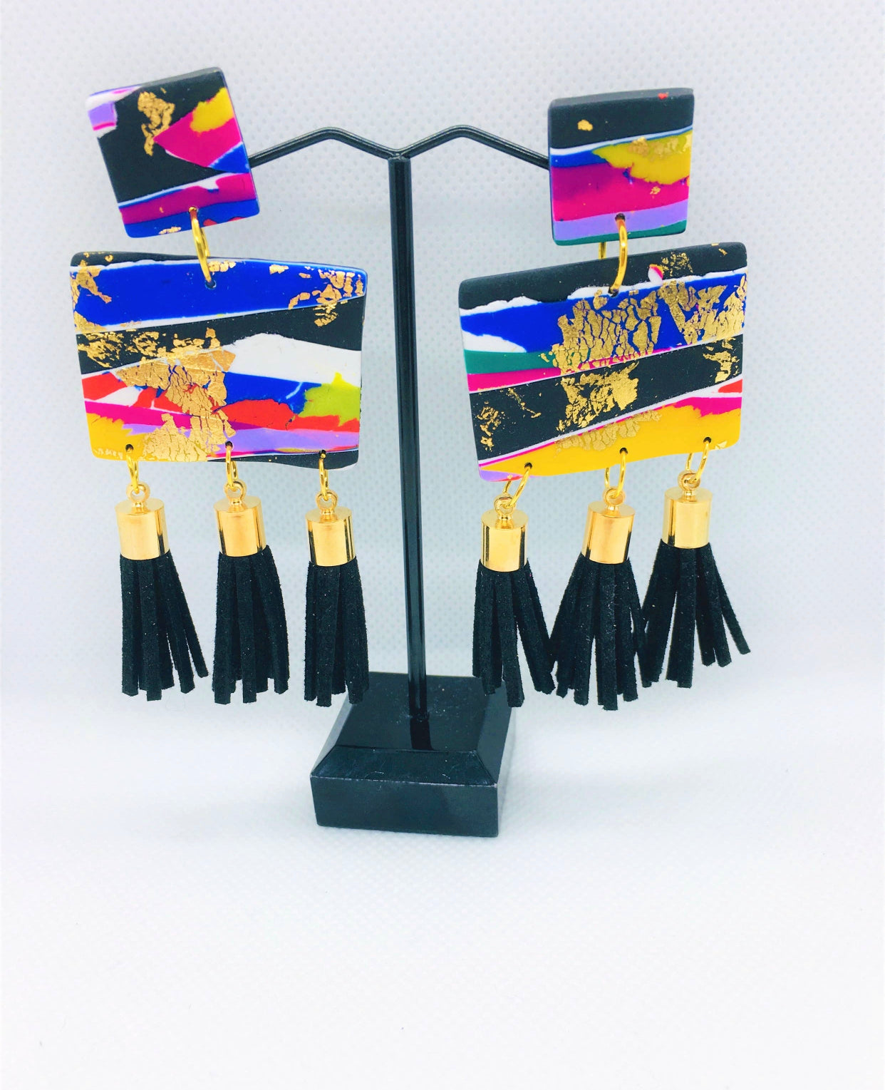 1980’s Themed - Hand Made Large Tassel Earrings