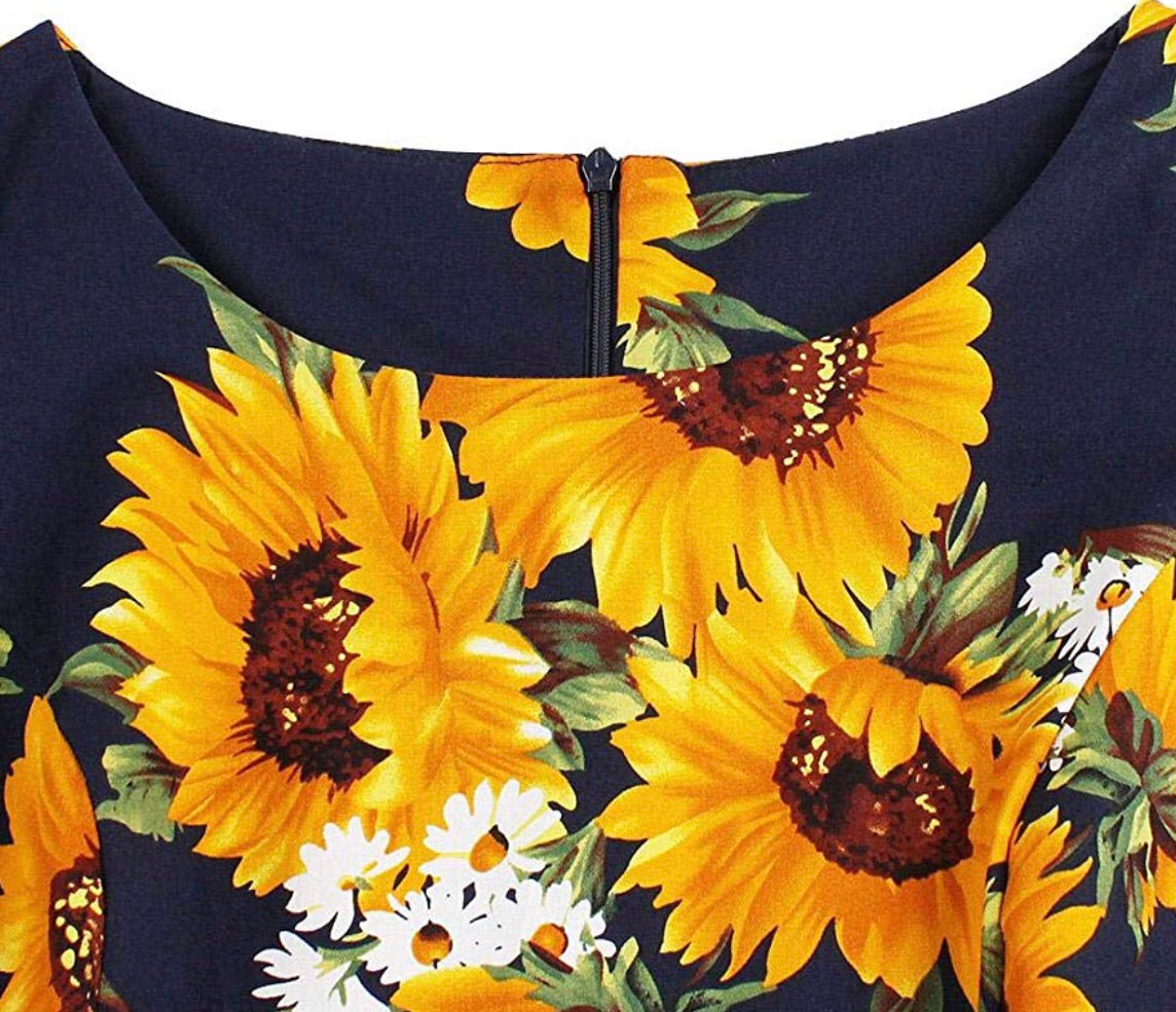 Sunflower Flow Dress, Sizes Small - 4XLarge