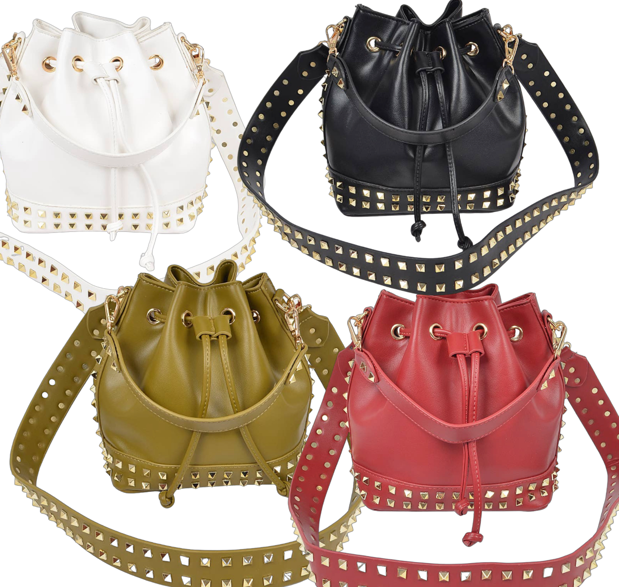 Studded Bucket Crossbody Bag