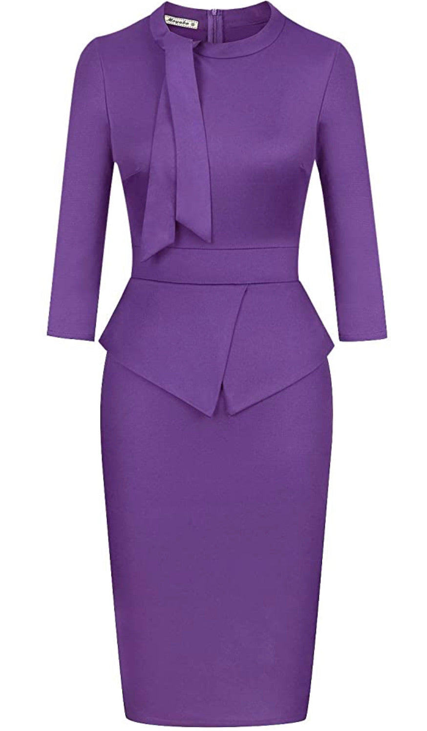 Vintage Inspired Peplum Dress (Sizes Small - 2XLarge) Purple