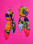 Hand Made Multi-Colored Floral Dangled Earrings