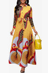 Yellow Retro-Centric Full Length Button Down Dress, Sizes Small - 3XLarge