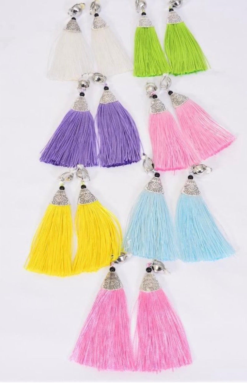 Clip-On Tassel Fringe Earrings